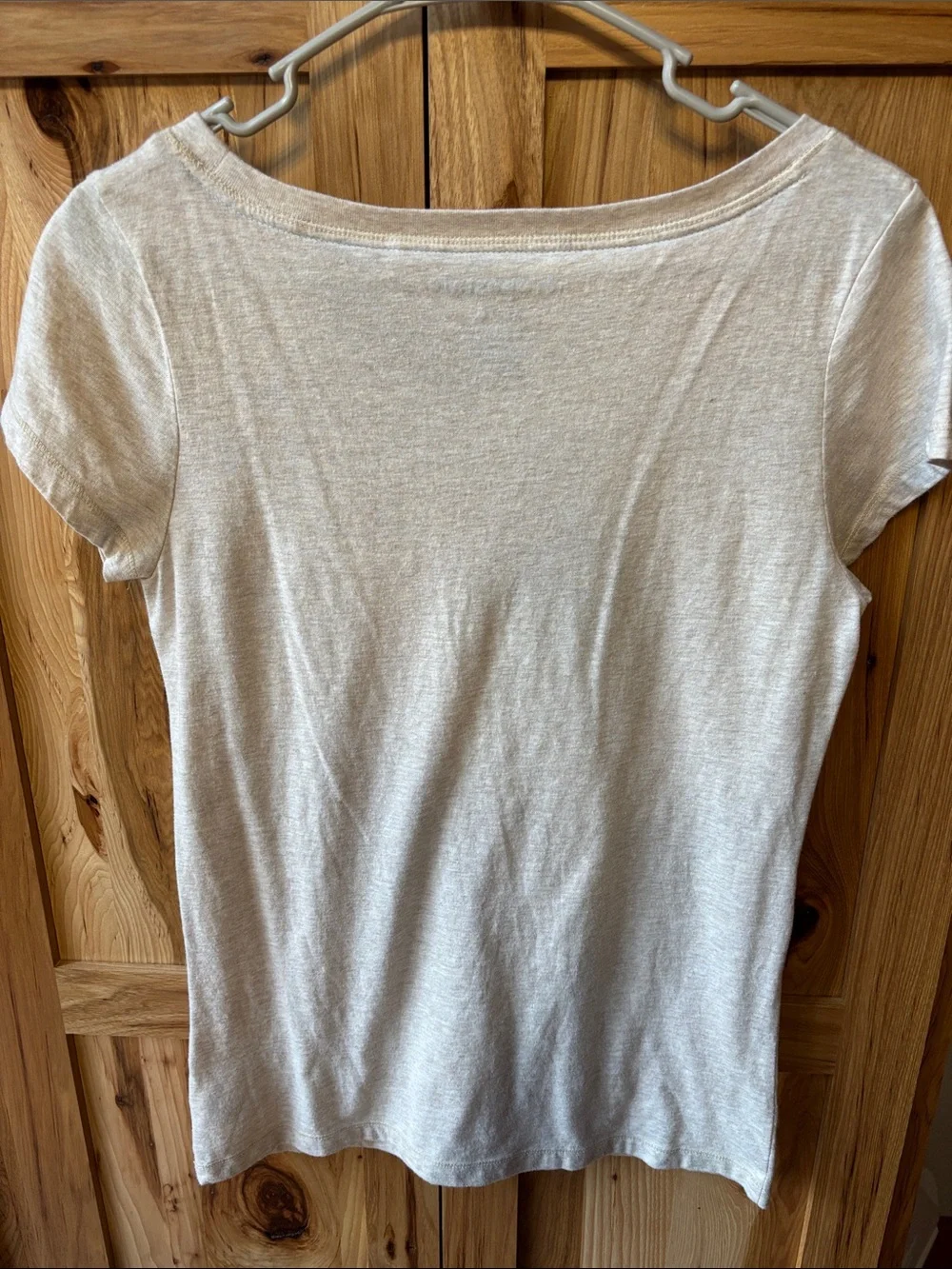 Aeropostale Beige Tee with Blue and Pink Bird Appliqués